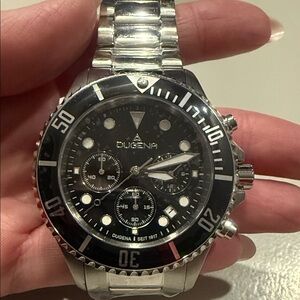 Dugena Silver and Black Dive Watch